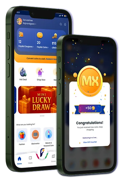 FaydaMX shopping rewards app screens